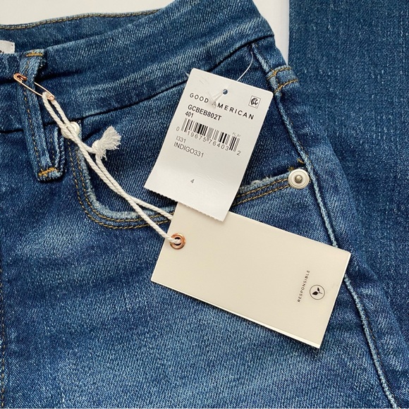 Good American good classic bootcut jeans NWT indigo331 button fly jeans - Picture 8 of 13